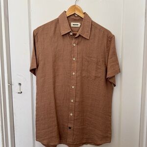 Taylor Stitch Linen Salmon Casual Button Down Shirt